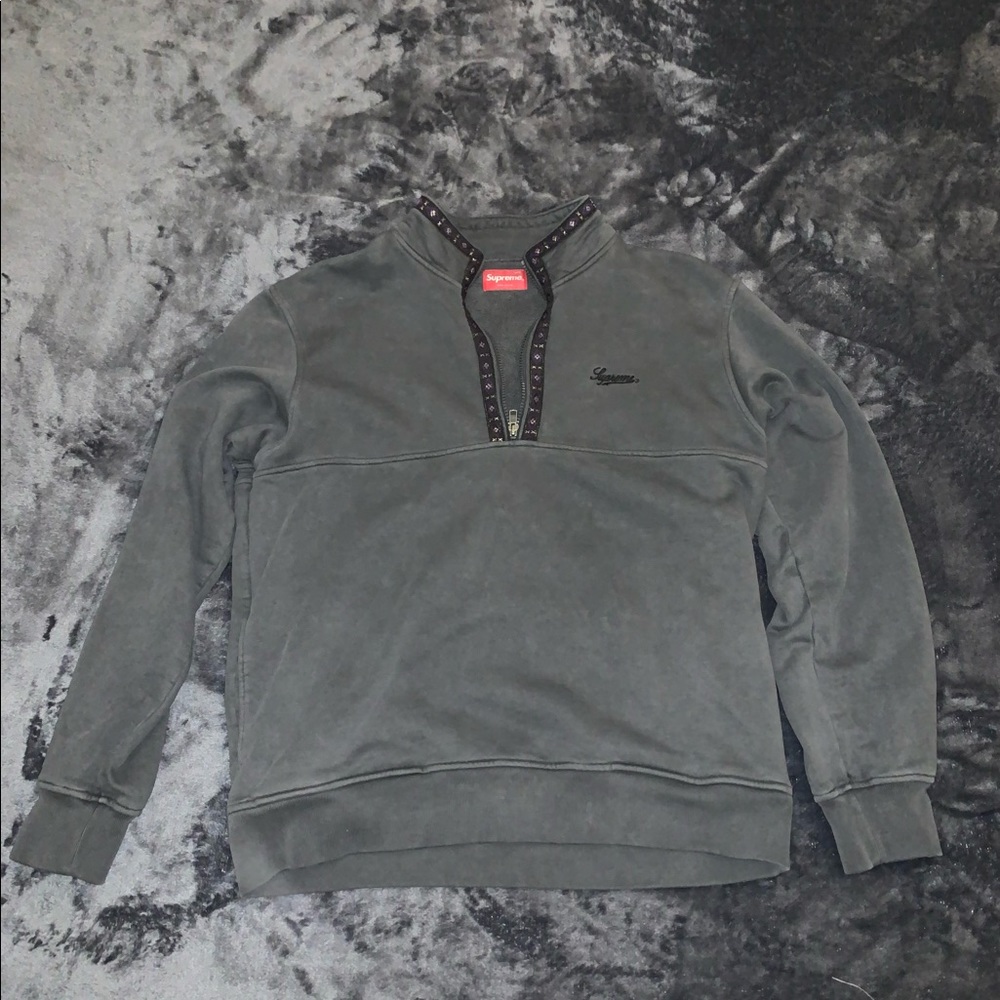 Supreme Black Half Zip Sweatshirt/Hoodie